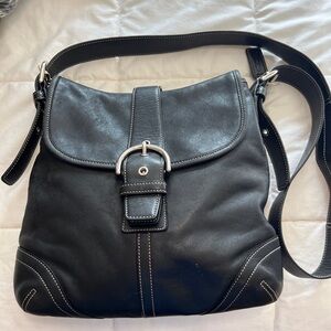 Vintage Coach 9480 Black Leather Soho Bag Satchel Shoulder Crossbody Buckle